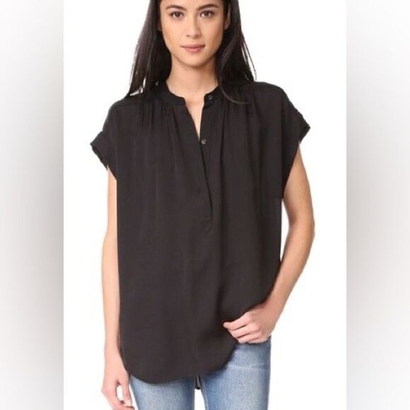 Vince | Shirred Neck Silk Blouse - Picture 1 of 3